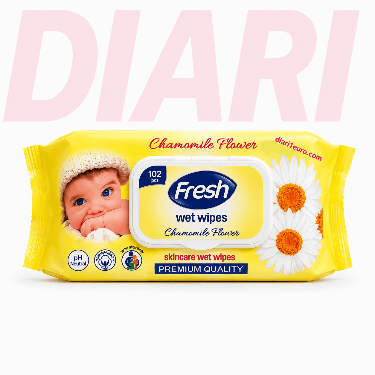 Palloma të Lagta me Kamomil 102 Copë – Fresh
