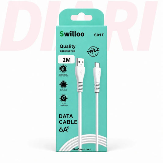 Adapter karikimi Swilloo Type-C 2m për iPhone 15+