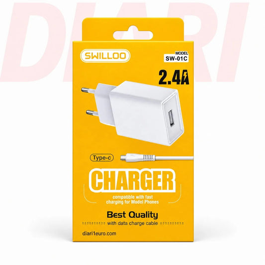 Adapter karikimi Swilloo Type-C 2.4A për iPhone 15+