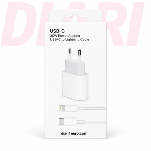 Adapter karikimi USB-C 30W me Lightning për iPhone 14 e poshtë