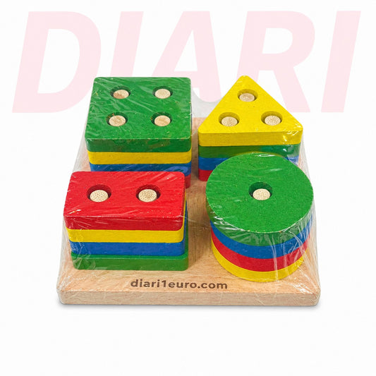 Puzzle druri me forma gjeometrike