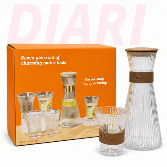 Set Karafë me 6 Gota Qelqi 7 Copë