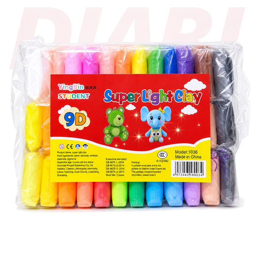 Set Super Light Clay, 9 ngjyra