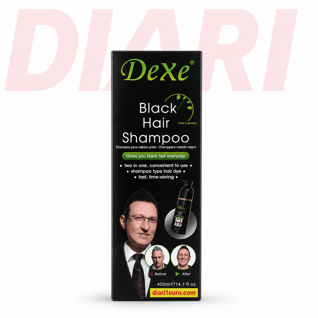 Shampo për Ngjyrosjen e Flokëve të Zeza 400ml – DeXe