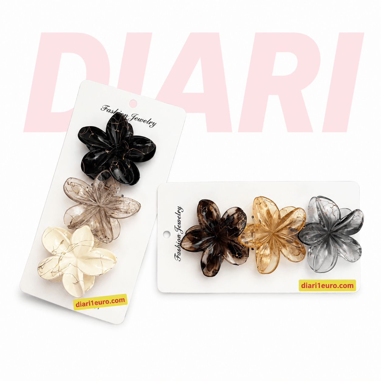 Kapëse Flokësh me Dizajn Luleje 3 Copë – Fashion Jewelry