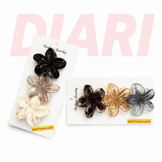Kapëse Flokësh me Dizajn Luleje 3 Copë – Fashion Jewelry