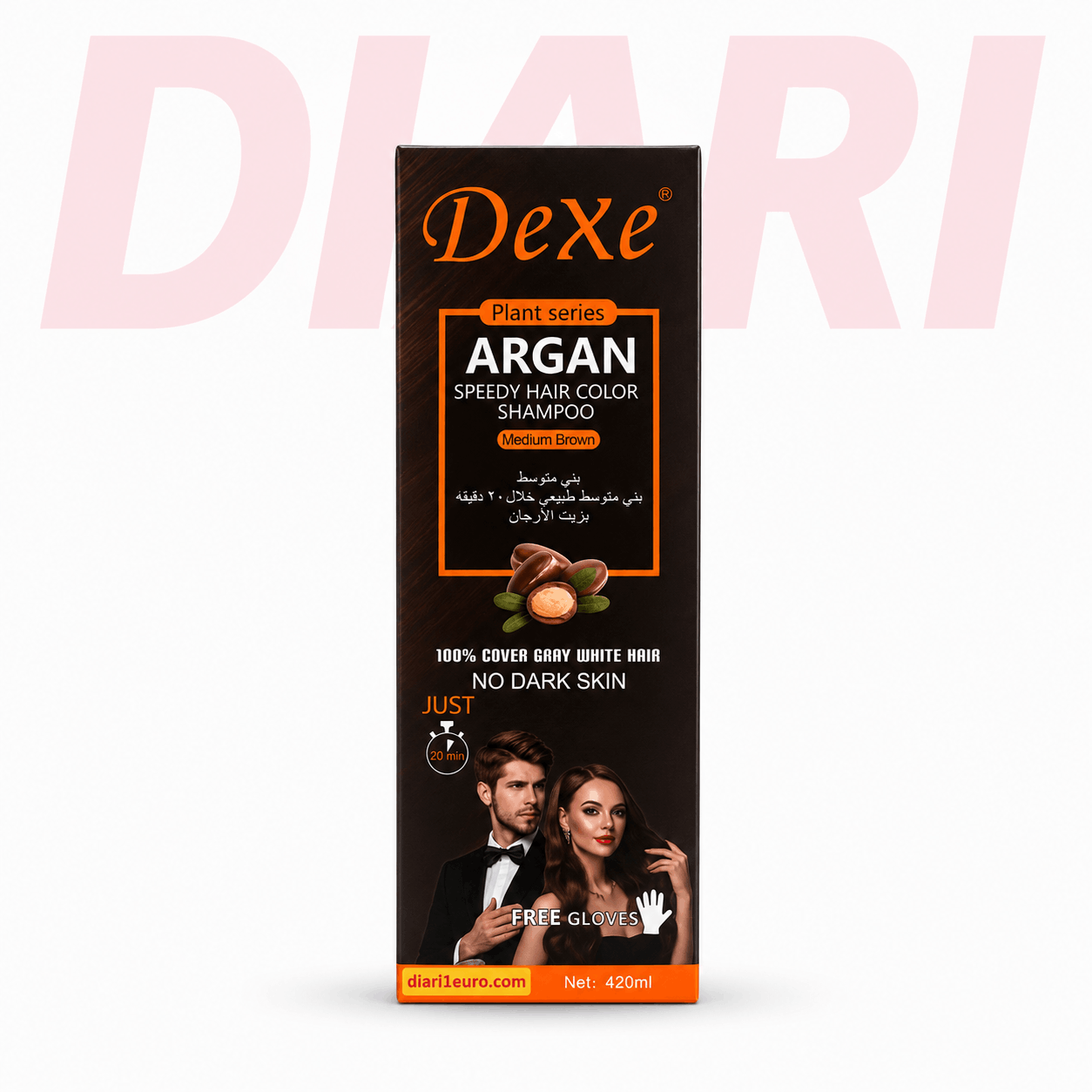 Shampo për Ngjyrosjen e Flokëve Argan Medium Brown 420ml – DeXe