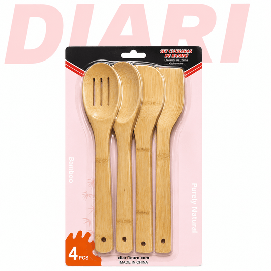 Set Lugësh Kuzhine prej Bambuje 4 Copë